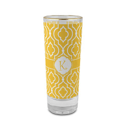 Trellis 2 oz Shot Glass -  Glass with Gold Rim - Set of 4 (Personalized)