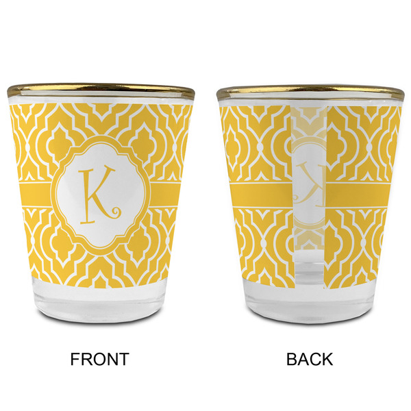 Trellis Glass Shot Glass - with gold rim - APPROVAL