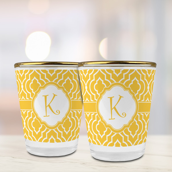 Trellis Glass Shot Glass - with gold rim - LIFESTYLE