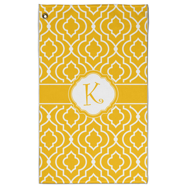 Custom Trellis Golf Towel - Poly-Cotton Blend w/ Initial