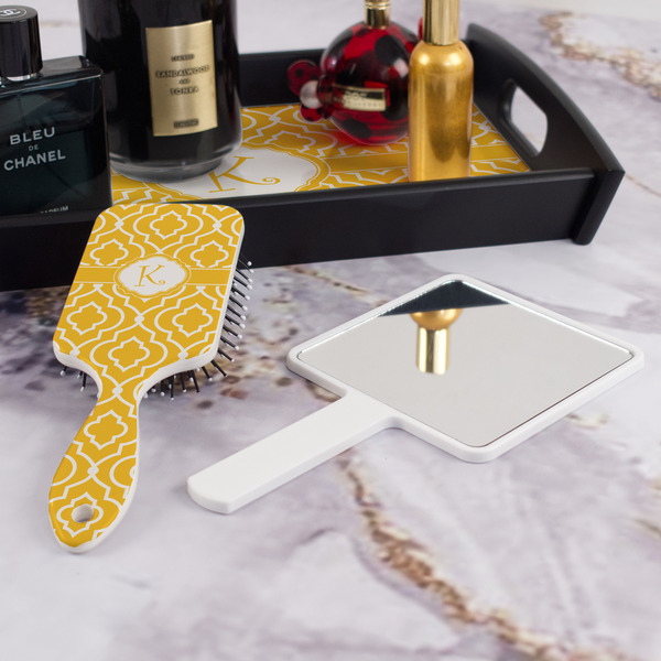 Trellis Hair Brush - With Hand Mirror