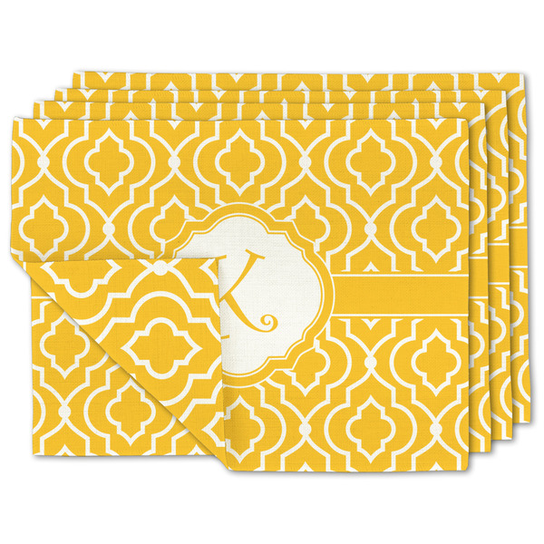 Custom Trellis Double-Sided Linen Placemat - Set of 4 w/ Initial