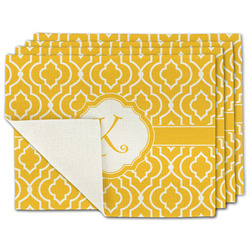 Trellis Single-Sided Linen Placemat - Set of 4 w/ Initial