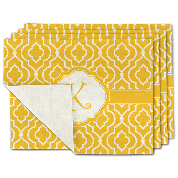 Custom Trellis Single-Sided Linen Placemat - Set of 4 w/ Initial