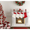 Trellis Linen Stocking w/Red Cuff - Fireplace (LIFESTYLE)