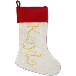 Trellis Red Linen Stocking (Personalized)