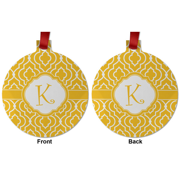 Trellis Metal Ball Ornament - Front and Back