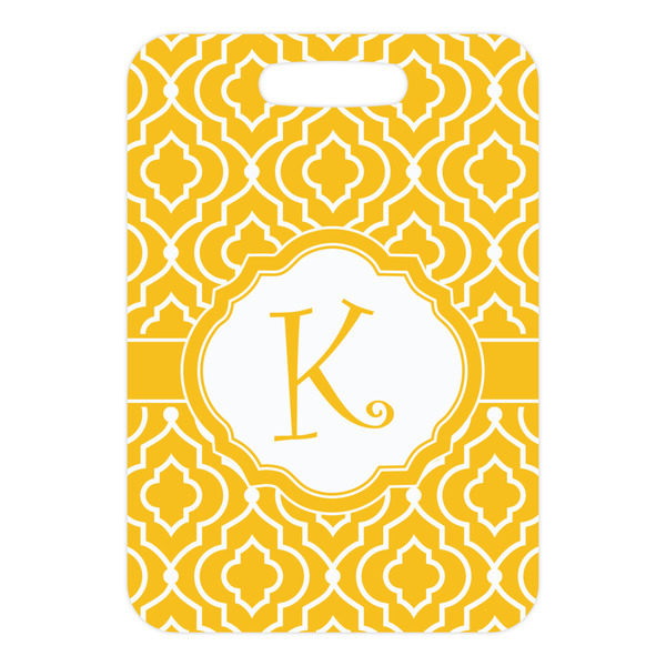 Trellis Metal Luggage Tag - Front Without Strap