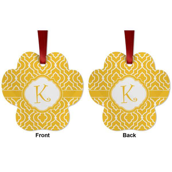 Trellis Metal Paw Ornament - Front and Back