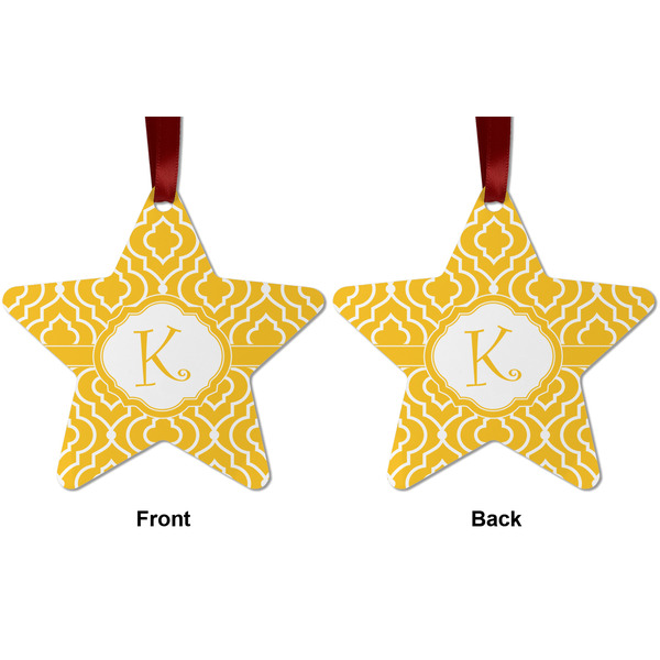 Trellis Metal Star Ornament - Front and Back