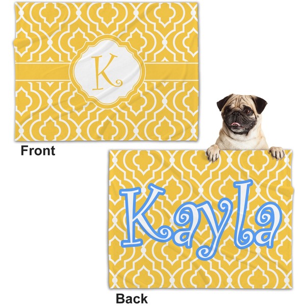 Trellis Microfleece Dog Blanket - Regular - Front & Back