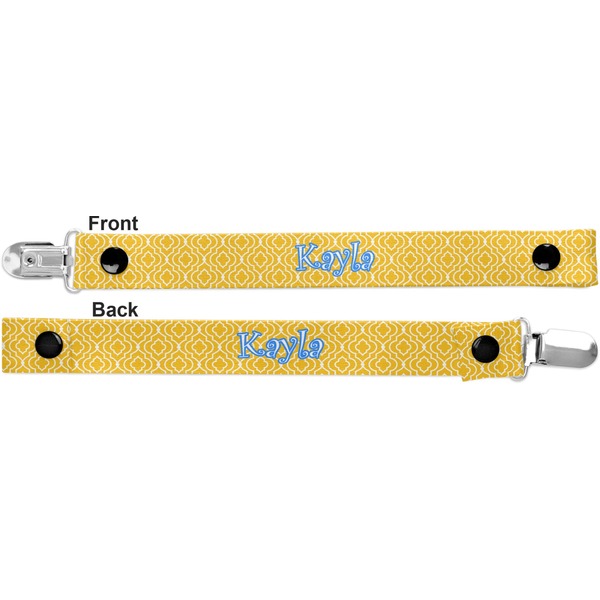 Trellis Pacifier Clip - Front and Back