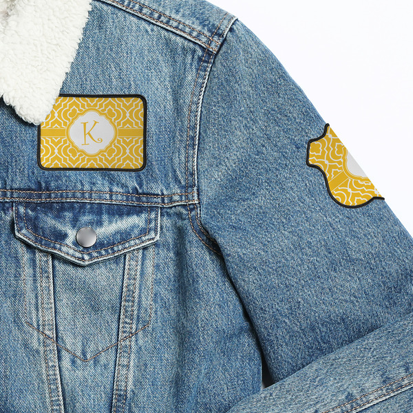 Trellis Patches Lifestyle Jean Jacket Detail