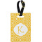 Trellis Plastic Luggage Tag - Rectangular w/ Initial