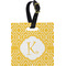 Trellis Plastic Luggage Tag - Square w/ Initial