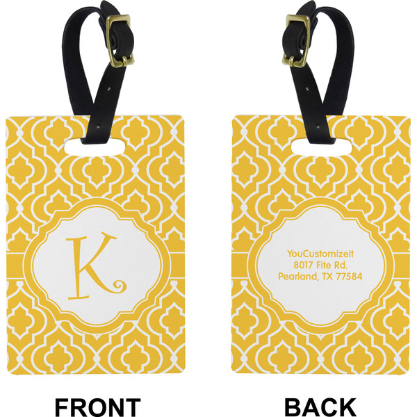 Trellis Rectangle Luggage Tag (Front + Back)