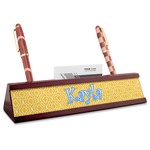 Trellis Red Mahogany Nameplate with Business Card Holder (Personalized)