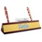 Trellis Red Mahogany Nameplates with Business Card Holder - Angle
