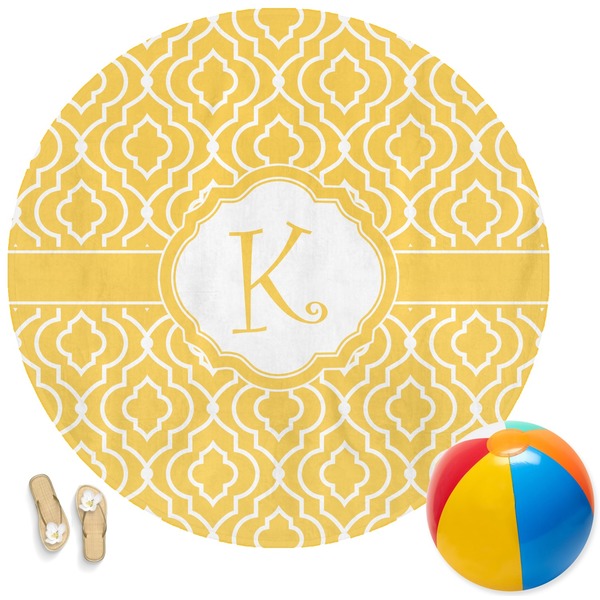 Custom Trellis Round Beach Towel (Personalized)