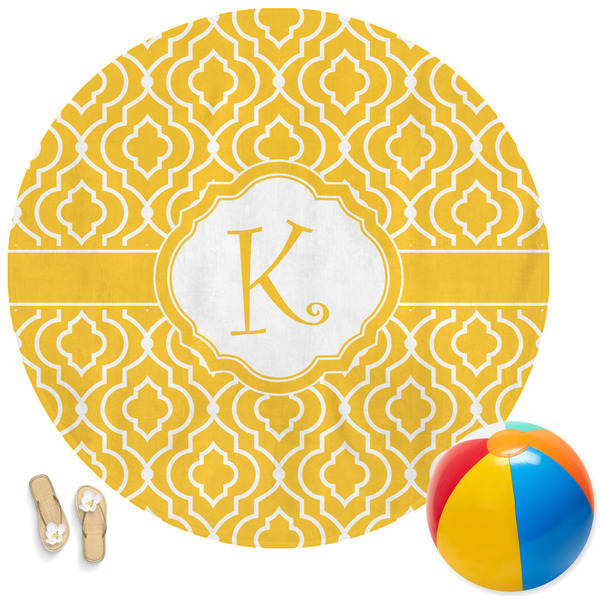 Custom Trellis Round Beach Towel (Personalized)