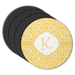 Trellis Round Rubber Backed Coasters - Set of 4 (Personalized)