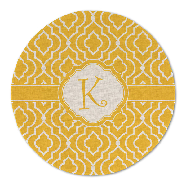 Custom Trellis Round Linen Placemat - Single Sided (Personalized)