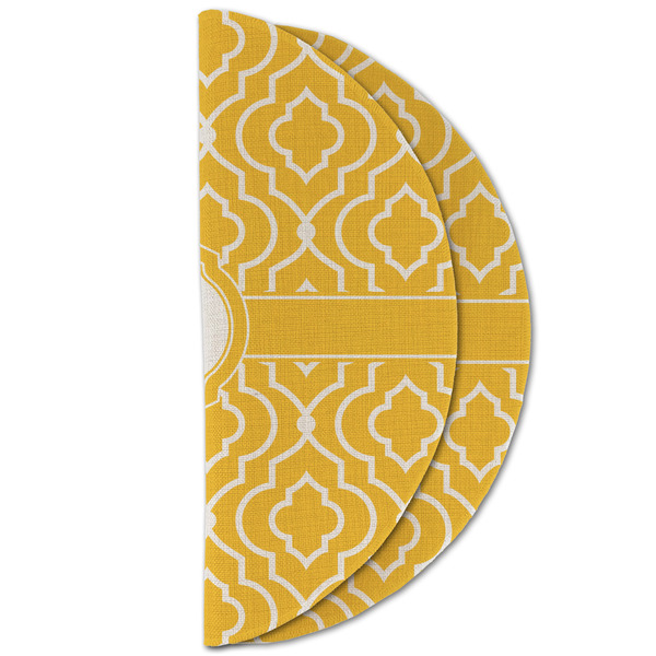 Trellis Round Linen Placemats - HALF FOLDED (double sided)