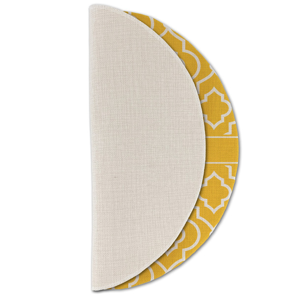 Trellis Round Linen Placemats - HALF FOLDED (single sided)