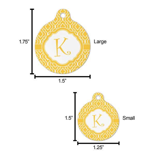 Trellis Round Pet ID Tag - Large - Comparison Scale