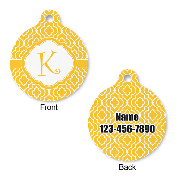 Trellis Round Pet Tag - Front & Back