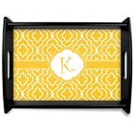 Trellis Black Wooden Tray - Large (Personalized)