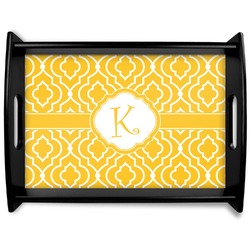Trellis Black Wooden Tray - Large (Personalized)
