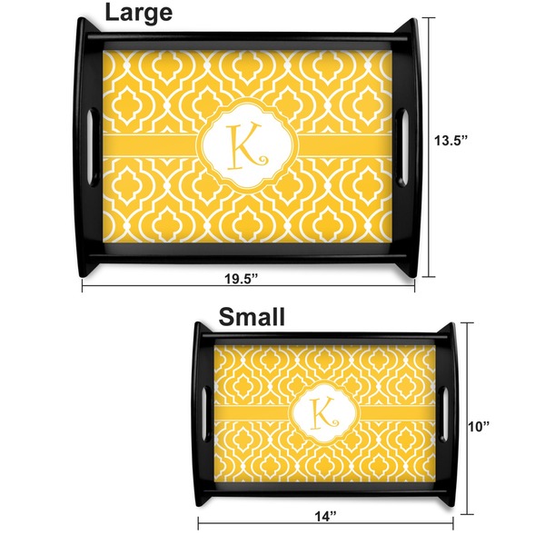 Trellis Serving Tray Black Sizes