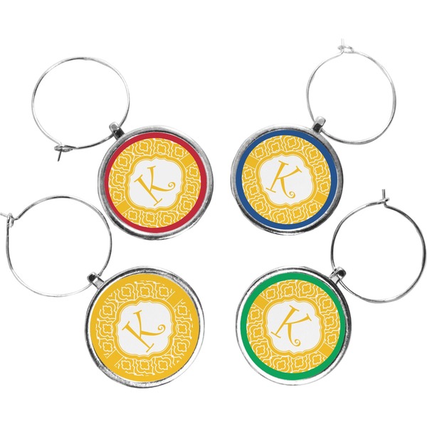 Custom Trellis Wine Charms (Set of 4) (Personalized)