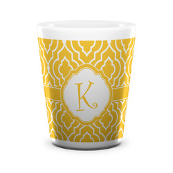 Trellis Ceramic Shot Glass - 1.5 oz - White - Set of 4 (Personalized)