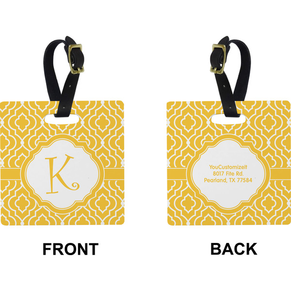 Trellis Square Luggage Tag (Front + Back)