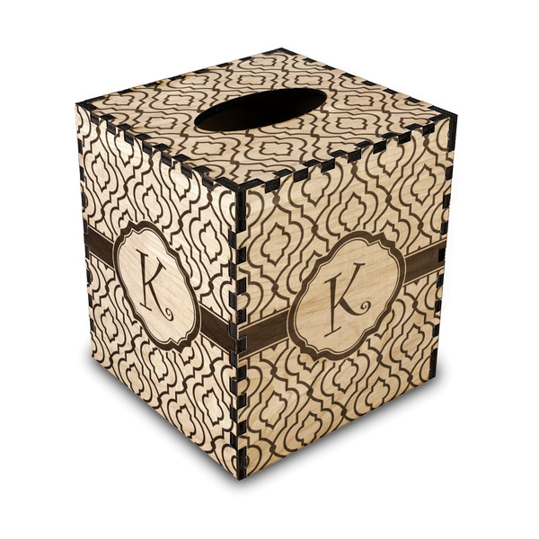 Custom Trellis Wood Tissue Box Cover - Square (Personalized)