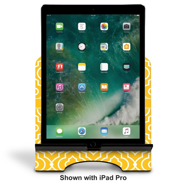 Trellis Stylized Tablet Stand - Front with ipad