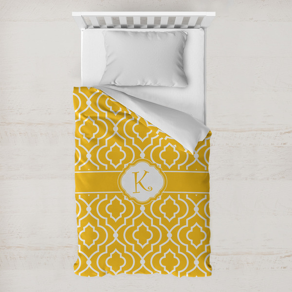 Custom Trellis Toddler Duvet Cover w/ Initial
