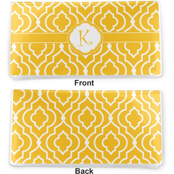 Trellis Vinyl Check Book Cover - Front and Back
