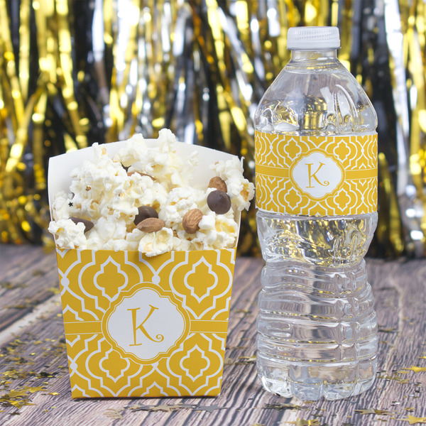 Trellis Water Bottle Label - w/ Favor Box