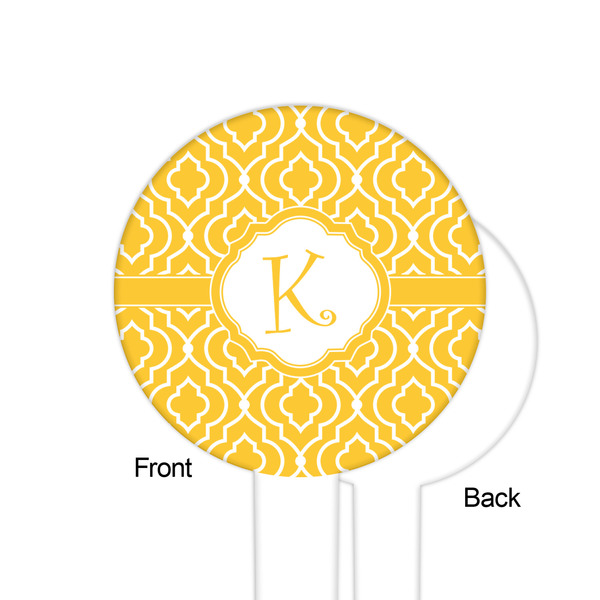 Trellis White Plastic 6" Food Pick - Round - Single Sided - Front & Back