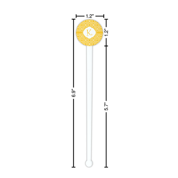 Trellis White Plastic 7" Stir Stick - Round - Dimensions
