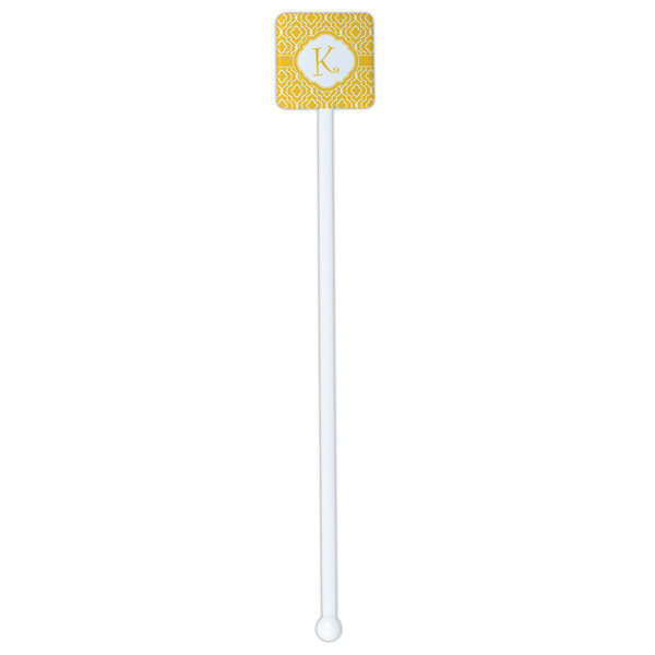 Trellis White Plastic Stir Stick - Single Sided - Square - Single Stick