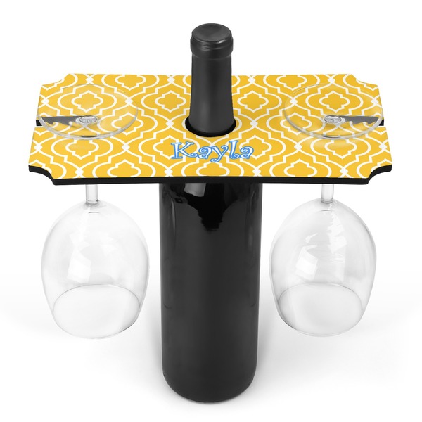 Custom Trellis Wine Bottle & Glass Holder (Personalized)