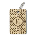 Trellis Wood Luggage Tag - Rectangle (Personalized)