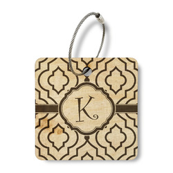 Trellis Wood Luggage Tag - Square (Personalized)