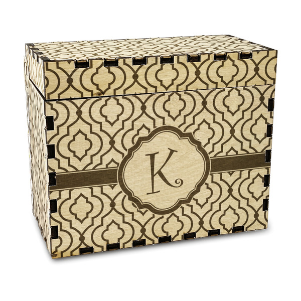 Custom Trellis Wood Recipe Box - Laser Engraved (Personalized)