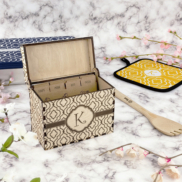 Trellis Wood Recipe Boxes - Lifestyle