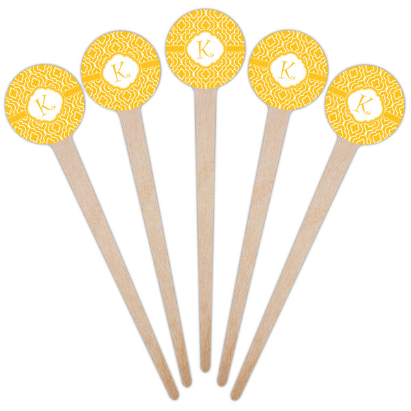 Trellis Wooden 4" Food Pick - Round - Fan View